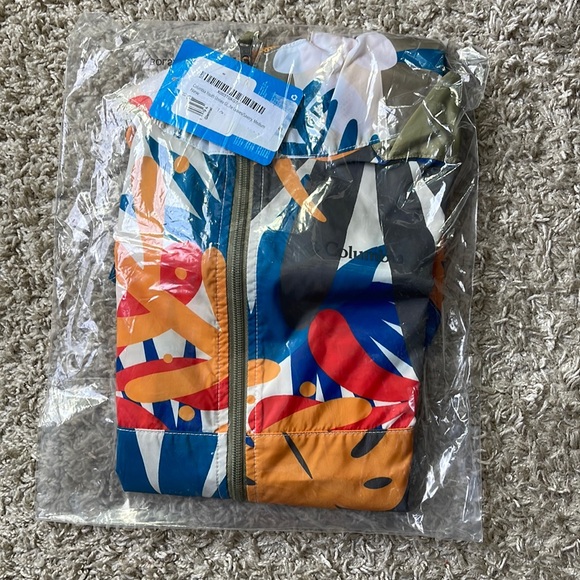 NWT Columbia Kids Glennaker Springs Jacket Chalk in the Leaves/Savory SZ M 10/12 - Picture 2 of 8